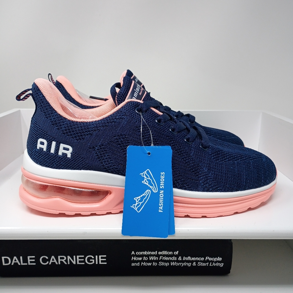 Women's Navy and Pink Sneakers - Picture 12 of 12